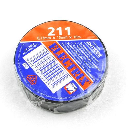 Izolačná páska čierna 15mm/10mm/0,13mm