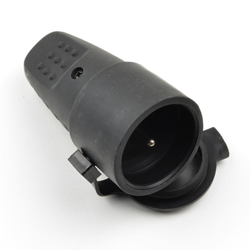 Zásuvka čierna gum. IP44+veko